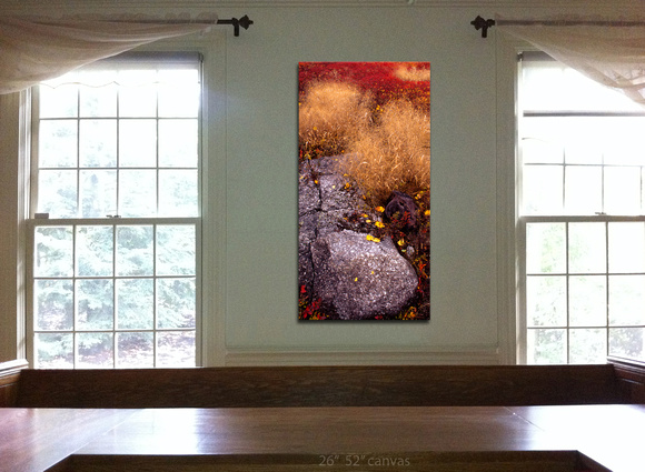 Virtual fitting of "Blueberry Cairns 2" as a gallery-wrap canvas